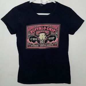 Sturgis South Dakota Buffalo Chip 2010 black top biker motorcycle shirt size S